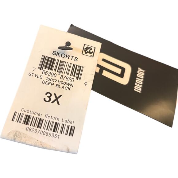 ID Ideology Ruffled Tiered Skort Women's Size 3X Black Elastic Waist Pull On - Picture 4 of 5